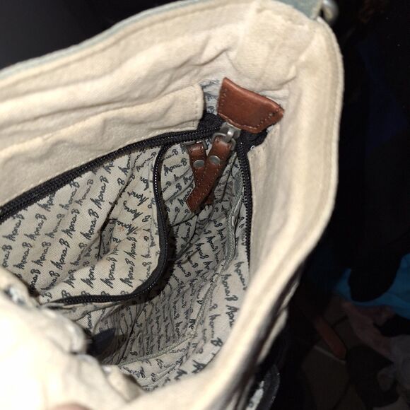 A Mona B Denim Crossbody Purse Shoulder Bag Boho Cottage Core Organizer - Picture 10 of 11